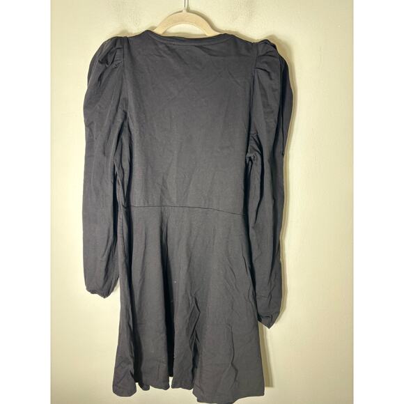 English Factory Black Fitted Long Sleeve Mini Dress Sz L - Picture 1 of 3